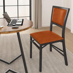 Folding Dining Chairs Set of 2, Metal Padded Foldable Seating with Comfortable Faux Leather, Space-Saving, alternate view 6