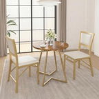 Folding Dining Chairs Set of 2, Metal Padded Foldable Seating with Comfortable Faux Leather, Space-Saving, alternate view 2