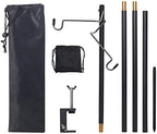 Folding Lantern Stand Pole Portable Lamp Stand Hook Collapasible Light Stand Holder for Camping Fishing Picnic