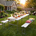Folding Picnic Table Set with 2 Benches