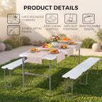 Folding Picnic Table Set with 2 Benches, alternate view 4