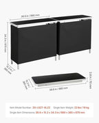 Folding Portable Bar Table, 2 pcs, 38.6 x 15.2 x 34.3 in, with Carry Bag, Storage Shelf, Detachable Skirt, Quick, alternate