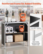 Folding Portable Bar Table, 38.6 x 15.2 x 34.3 in, with Carry Bag, Storage Shelf, and Detachable Skirt, Quick, alternate view