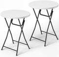 Folding Table 2 Pack, 32 Inch Foldable Cocktail Bar, High Top Round Folding Bar Tables No Assembly, Portable