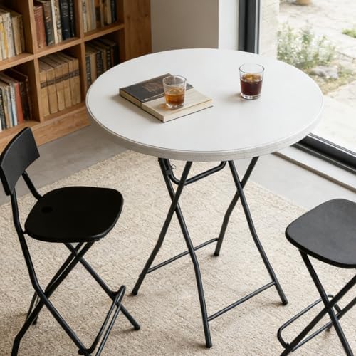 Folding Table 2 Pack, 32 Inch Foldable Cocktail Bar, High Top Round Folding Bar Tables No Assembly, Portable, alternate view