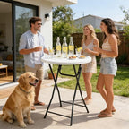 Folding Table 2 Pack, 32 Inch Foldable Cocktail Bar, High Top Round Folding Bar Tables No Assembly, Portable, alternate view