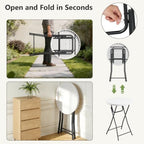 Folding Table 2 Pack, 32 Inch Foldable Cocktail Bar, High Top Round Folding Bar Tables No Assembly, Portable, alternate view
