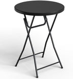 Folding Table, 32 Inch Foldable Cocktail Bar, High Top Round Folding Tables No Assembly, Portable Bistro &