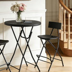 Folding Table, 32 Inch Foldable Cocktail Bar, High Top Round Folding Tables No Assembly, Portable Bistro &, alternate view 2