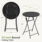 Folding Table, 32 Inch Foldable Cocktail Bar, High Top Round Folding Tables No Assembly, Portable Bistro &, alternate view 3