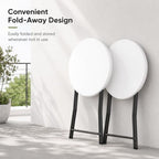 Folding Table,32 Inch Foldable Round, Bar Table Party High Top Table, White in White, alternate view 5