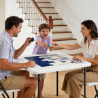 Folding Table, 36 Inch Square Foldable Card Table with Carrying Handle, Heavy Duty Fold-in-Half Portable Table, alternate