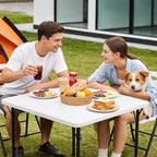 Folding Table, 36 Inch Square Foldable Card Table with Carrying Handle, Heavy Duty Fold-in-Half Portable Table, alternate