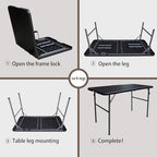 Folding Table 4 Foot Portable Folding Tables Heavy Duty Fold-in-Half Utility Table Small Indoor Outdoor Folding, alternate