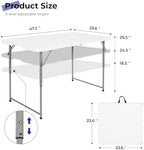 Folding Table 4 Foot, Portable Heavy Duty Plastic Utility Table, White in White, alternate view 3