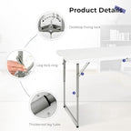 Folding Table 4 Foot, Portable Heavy Duty Plastic Utility Table, White in White, alternate view 4
