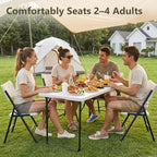Folding Table, 4 FT Foldable Plastic Table with Adjustable Height, Heavy Duty Fold in Half Utility Table, alternate view 4