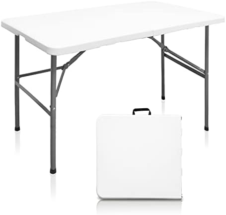 Folding Table 4ft Heavy Duty Folding Tables Indoor Outdoor Plastic Dining Table Portable Folding Square Card