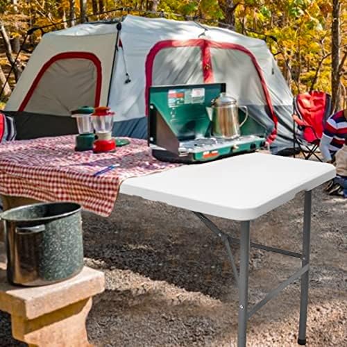 Folding Table 4ft Heavy Duty Folding Tables Indoor Outdoor Plastic Dining Table Portable Folding Square Card, alternate view