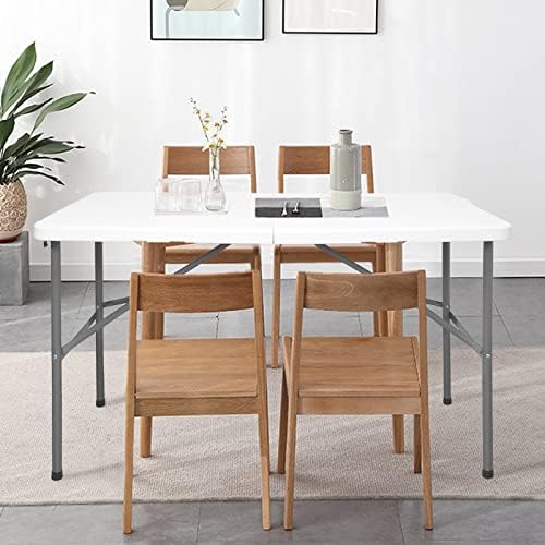 Folding Table 4ft Heavy Duty Folding Tables Indoor Outdoor Plastic Dining Table Portable Folding Square Card, alternate view