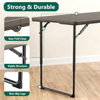 Folding Table 4FT Heavy Duty Plastic Table with Handle, Foldable&Portable, Fold-in-Half Utility Tables for, alternate view 3