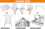 Folding Table 6ft, Foldable Table with Built in Handle & Steel Legs, Smooth HDPE Tabletop, Heavy Duty Folding, alternate view