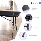 Folding Table 6ft, Heavy Duty Plastic Fold-in-Half Utility Table, Black in Black, alternate view 4