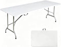 Folding Table 8ft, Heavy Duty Foldable Plastic 8 Foot Banquet Table