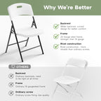 Folding Table and Folding Chairs Set for Camping, Party, Indoor & Outdoor Use (8 Chairs, White Table & Chairs, alternate view