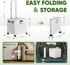 Folding Utility Cart, Portable Rolling Crate Handcart Collapsible Shopping Trolley with Lid, Foldable Tool Box, alternate