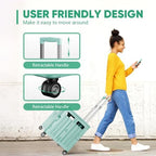 Folding Utility Cart with Lid, Portable Rolling Crate Handcart Collapsible Shopping Trolley, Durable Plastic, alternate view