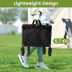 Folding Wagon Cart with Wheels, 220lbs Utility Wagon Cart, Black in Black, alternate view 4