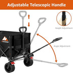 Folding Wagon Cart with Wheels Foldable - Collapsible Wagons Carts Heavy Duty, Fold Up Portable Utility Wagon, alternate view