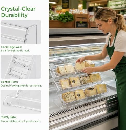 Food Display Riser Layer Plastic for Supermarket Cold in Transparent, alternate view 4