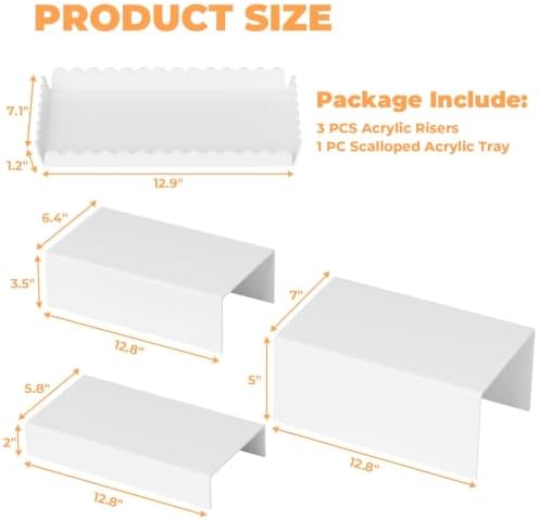 Food Display Stands, 4 PCS Acrylic Buffet Risers for Party Table, U-Shaped Tiered Acrylic Display Risers for, alternate view