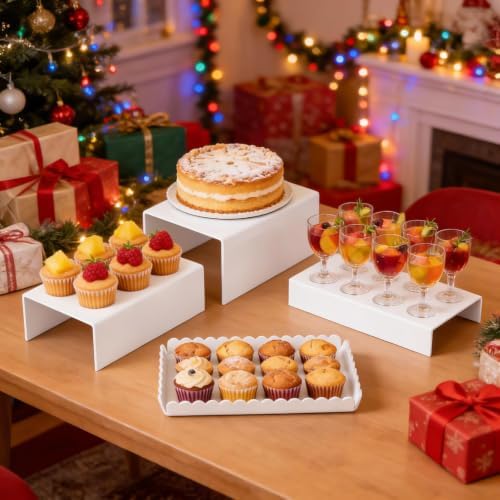 Food Display Stands, 4 PCS Acrylic Buffet Risers for Party Table, U-Shaped Tiered Acrylic Display Risers for, alternate view