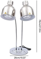 Food Heat Lamp Warmer Silver, 500W Double Bulbs Buffet Display Heating Preservation Light, Electric Portable, alternate view