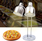 Food Heat Lamp Warmer Silver, 500W Double Bulbs Buffet Display Heating Preservation Light, Electric Portable, alternate view