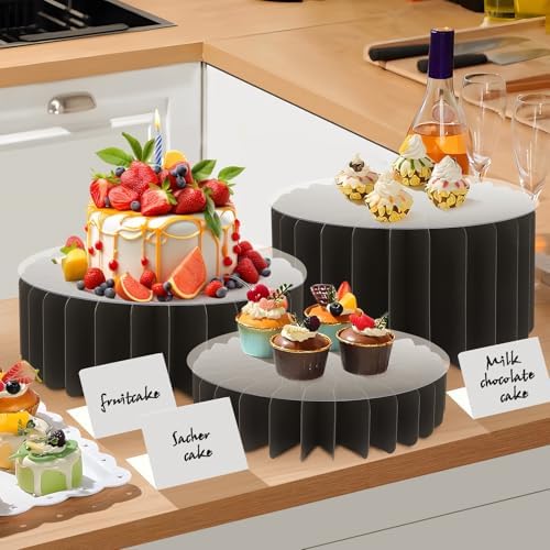 Food Risers for Buffet Table Acrylic Risers Display Stands Tall Cake Stands Cylinder Stands for Party Pedestal, alternate