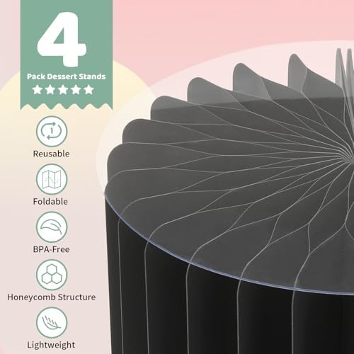 Food Risers for Buffet Table Acrylic Risers Display Stands Tall Cake Stands Cylinder Stands for Party Pedestal, alternate