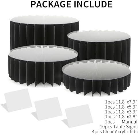 Food Risers for Buffet Table Acrylic Risers Display Stands Tall Cake Stands Cylinder Stands for Party Pedestal, alternate