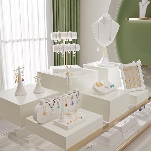 Food Risers for Buffet Table, Display Stand Shelf for Catering Dessert Collectibles Jewelry Figures Show, White, alternate