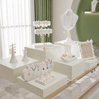 Food Risers for Buffet Table, Display Stand Shelf for Catering Dessert Collectibles Jewelry Figures Show, White, alternate