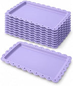 Food Tray, 12 Pack Serving Tray Serving Platter Trays for Serving Food, Plastic Serving Trays Fruit Tray Large