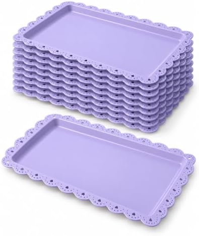 Food Tray, 12 Pack Serving Tray Serving Platter Trays for Serving Food, Plastic Serving Trays Fruit Tray Large
