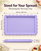 Food Tray, 12 Pack Serving Tray Serving Platter Trays for Serving Food, Plastic Serving Trays Fruit Tray Large, alternate