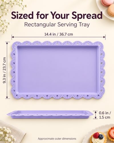 Food Tray, 12 Pack Serving Tray Serving Platter Trays for Serving Food, Plastic Serving Trays Fruit Tray Large, alternate