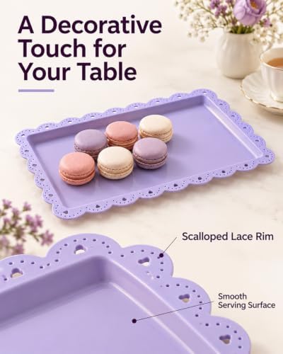 Food Tray, 12 Pack Serving Tray Serving Platter Trays for Serving Food, Plastic Serving Trays Fruit Tray Large, alternate