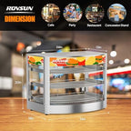 Food Warmer Pizza Warmer Countertop, 3-Tier Commerical Food Warmer Display with LED Lighting Removable Shelves, alternate