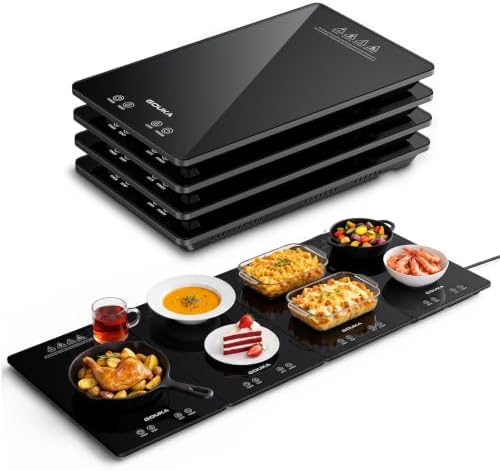 Food Warmers for Parties Buffet Electric Warming Tray (Black-611064) in Black-w1